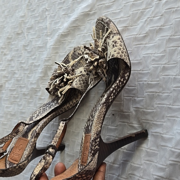 Bacio 61 Snake Print High Heels Size 8.5 Boho Bohemian - Picture 5 of 9